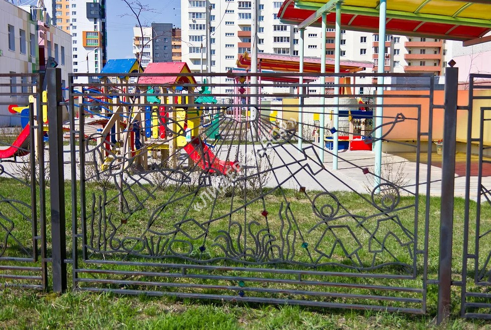 Купить Ограждение для детского сада кованый черного цвета